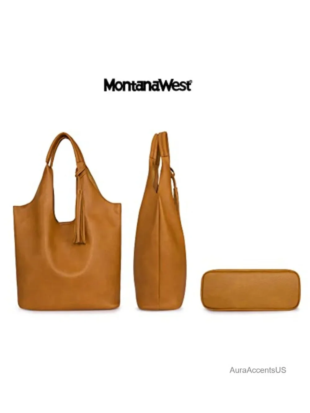 Slouchy Hobo Bag Vegan Leather Tassel Shoulder Purse Top Handle